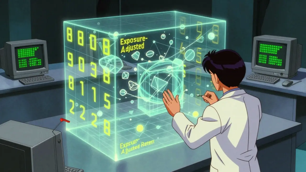 80s anime scientist analyzing a holographic data grid in a futuristic command center.